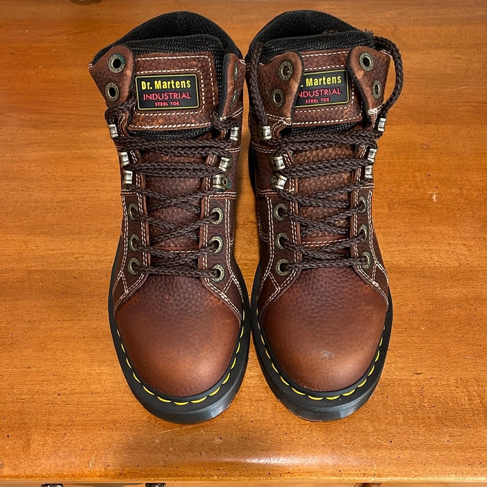 DR MARTEN men’s ironbridge steel toe heavy industrial boots, teak, 6 M US